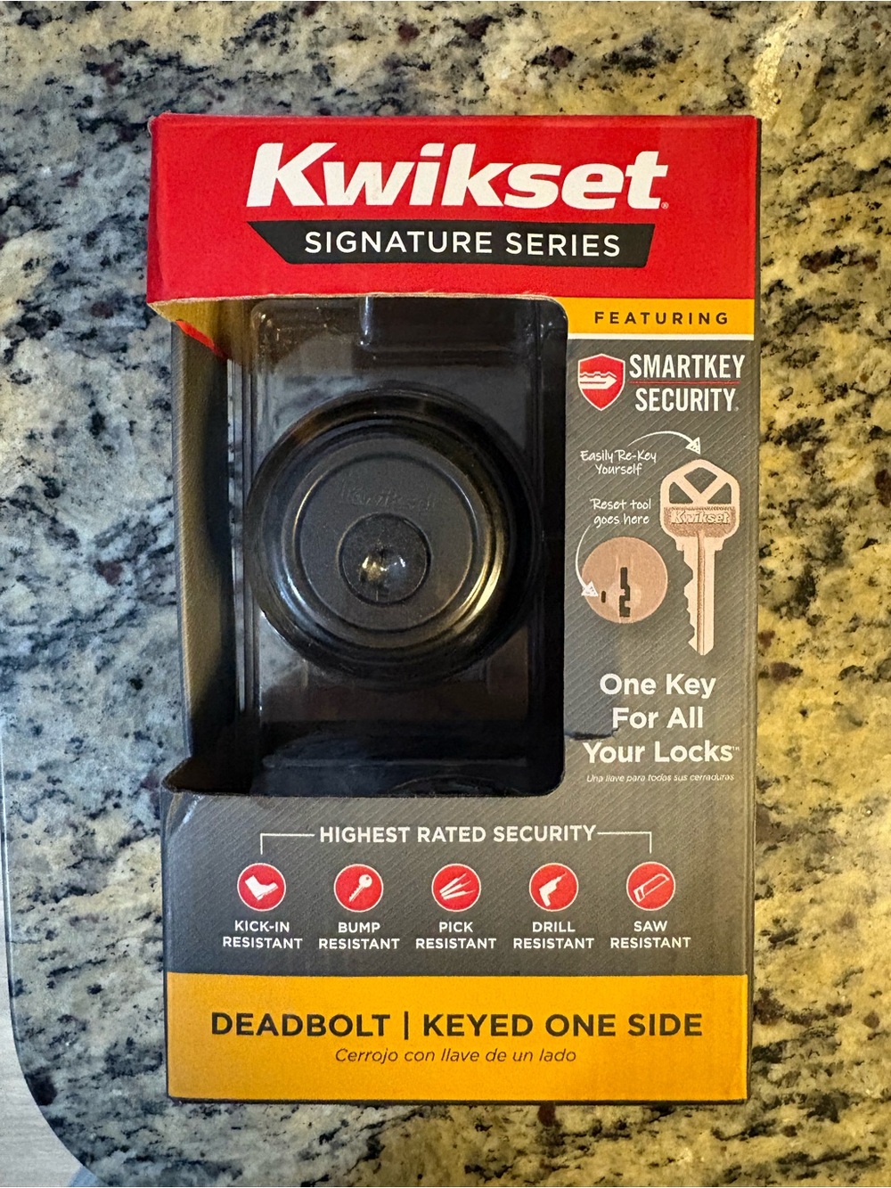 Kwikset Signature Series Bronze Deadbolt - One-Sided Keyed